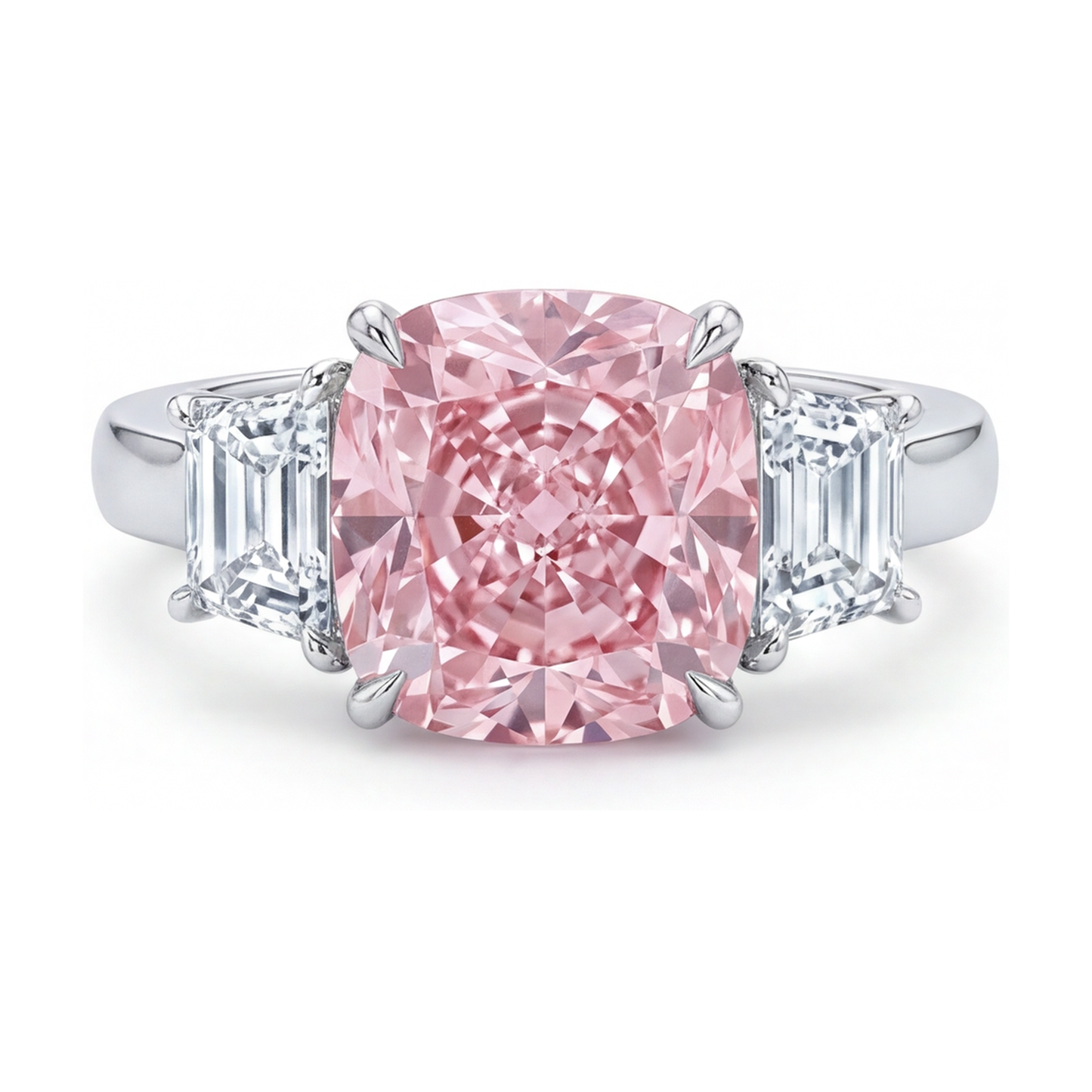 Rosa Diamant-Ehering 5,1 Karat Kissenschliff