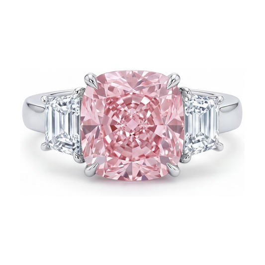 Rosa Diamant-Ehering 5,1 Karat Kissenschliff