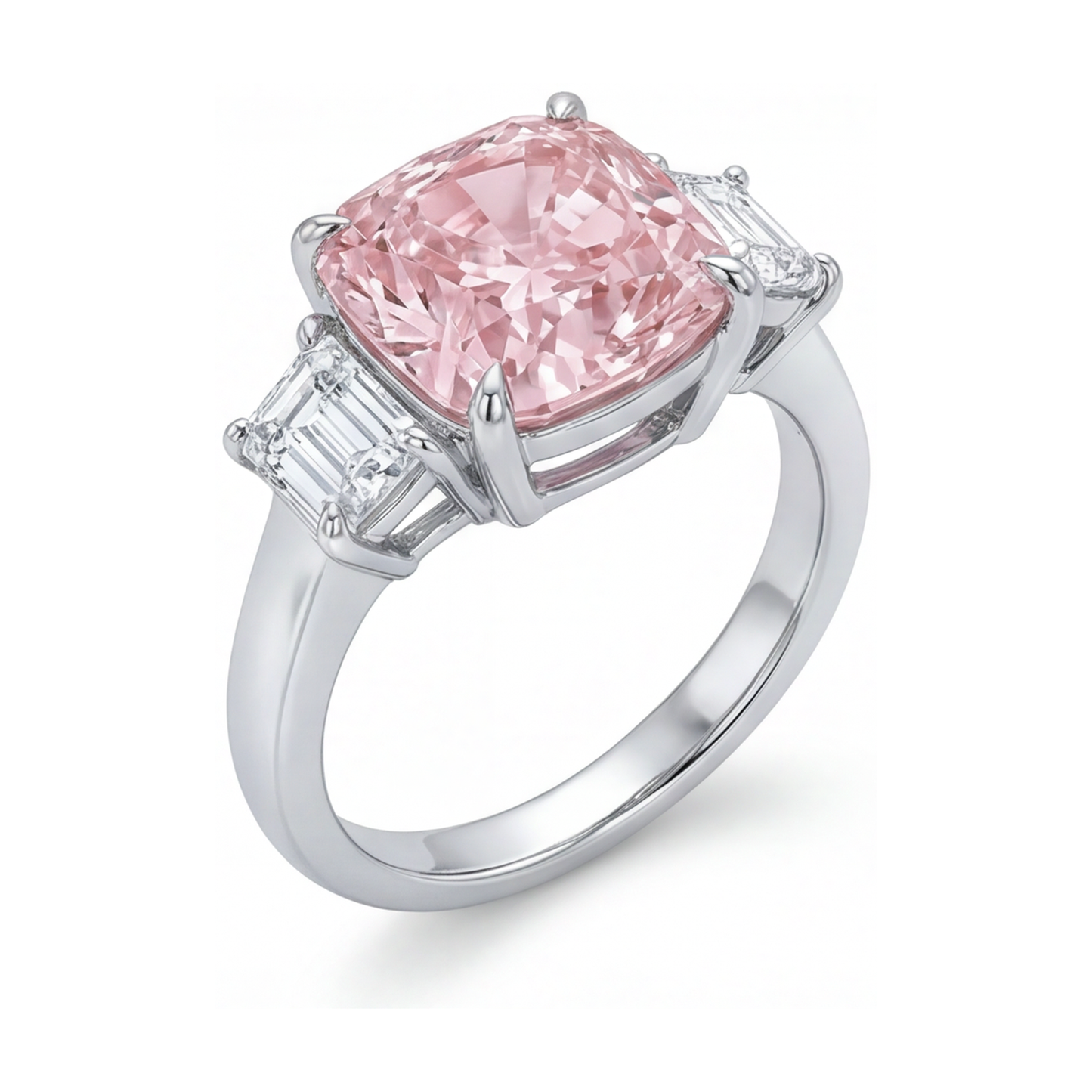 Rosa Diamant-Ehering 5,1 Karat Kissenschliff