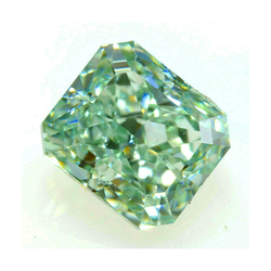 Natürlicher 3 Karat Radiantschliff Grün Behandelter Loser Diamant