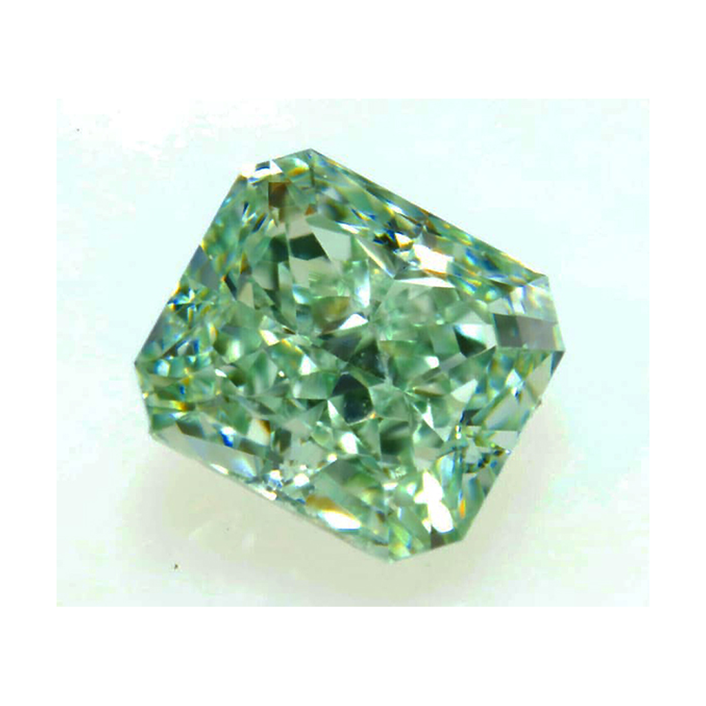 Grüner veredelter natürlicher Diamant im Radiant-Schliff, lose, 4 Karat