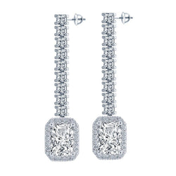 Luxuriöser Radiant-Schliff Brillant Ohrhänger – 2 Karat 14K