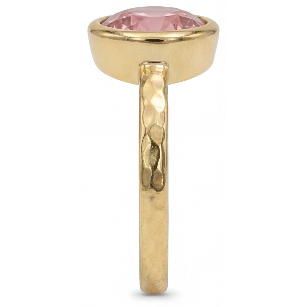 Padparadscha-Saphir Verlobungsring 2 Karat Echter Runder Solitär Lünette 14 Karat Gelbgold Luxus