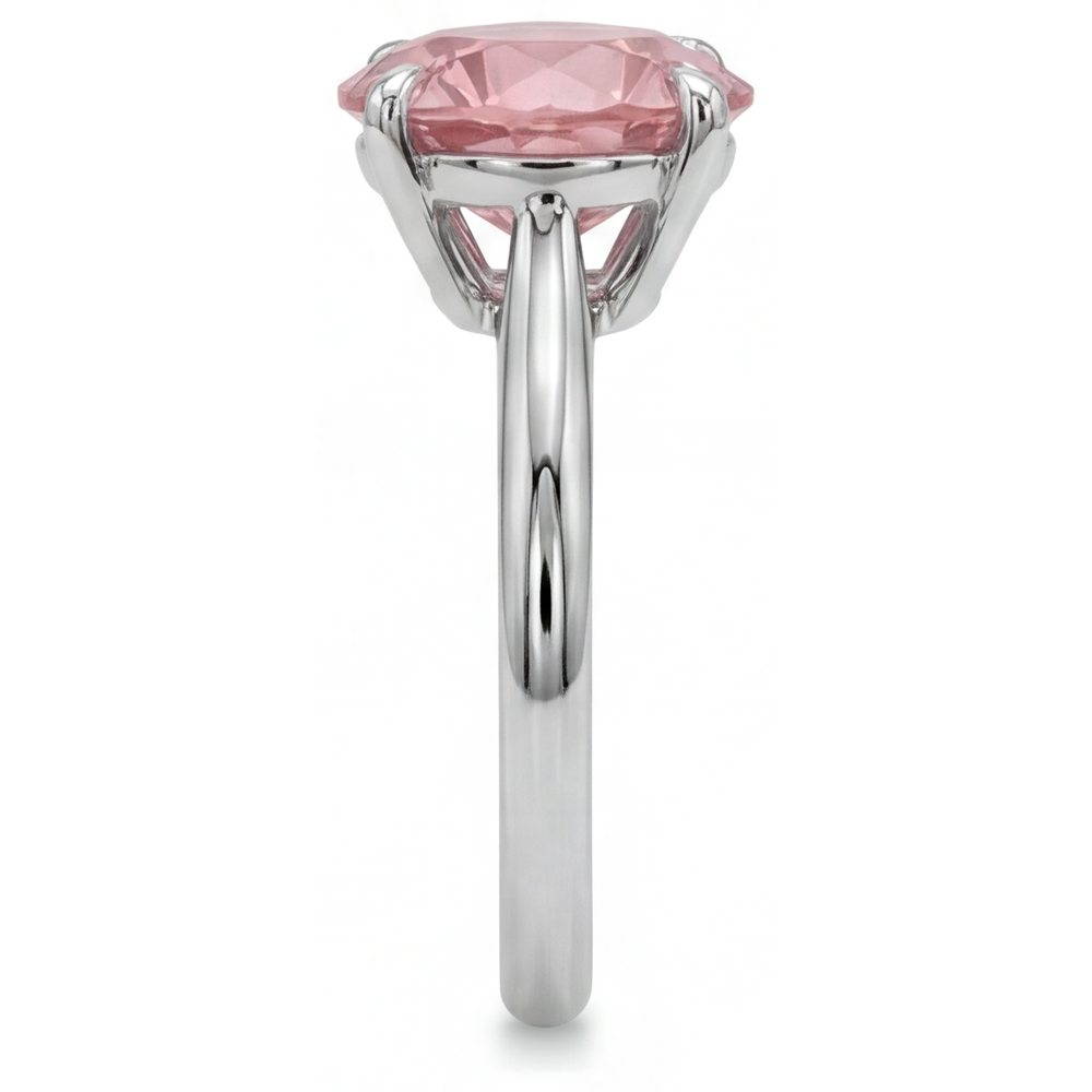 Echter runder Padparadscha-Pfirsich-Saphir Solitärring, 2,5 Karat, 14 Karat Weißgold