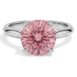 Echter runder Padparadscha-Pfirsich-Saphir Solitärring, 2,5 Karat, 14 Karat Weißgold
