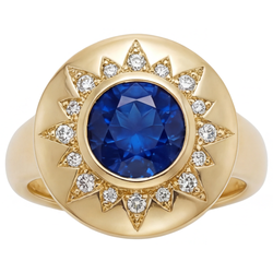 Royalblauer Saphir VVS Reinheit Edelstein-Ring 1,5 Karat in 14K