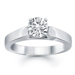 2 Karat Echte Diamant-Solitärring im Rundschliff Weißgold 14K