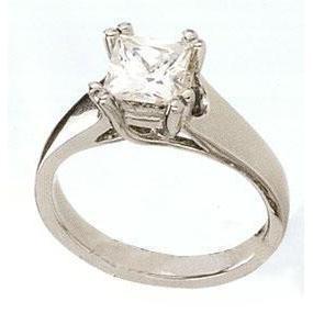 Echt Diamantring-VerlEcht Diamantring-Verlobung 1.51 Ct. Prinzessin Solitärobung 1.51 Ct. Prinzessin Solitär