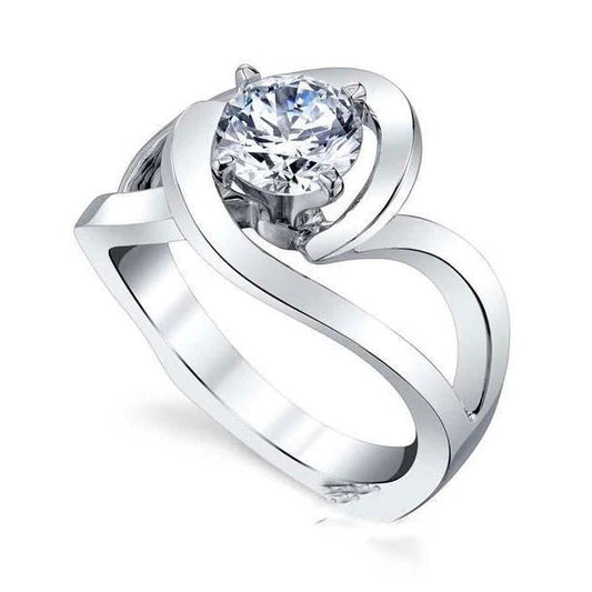 Funkelnder Solitär-Verlobungsring Mit 1.90 Karat Echte Diamant im Rundschliff