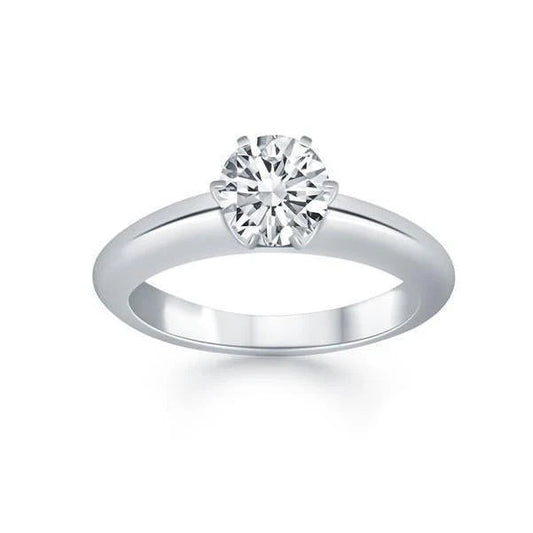 Krappen-Set 1.75 Kt Solitaire Natürliche Diamant-Verlobungsring Weißgold