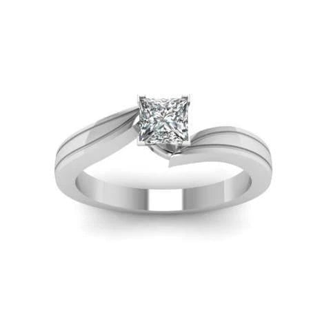 Solitaire Prinzessinnenschnitt 1.01 Karat Echt Diamanten Jubiläumsring Gold