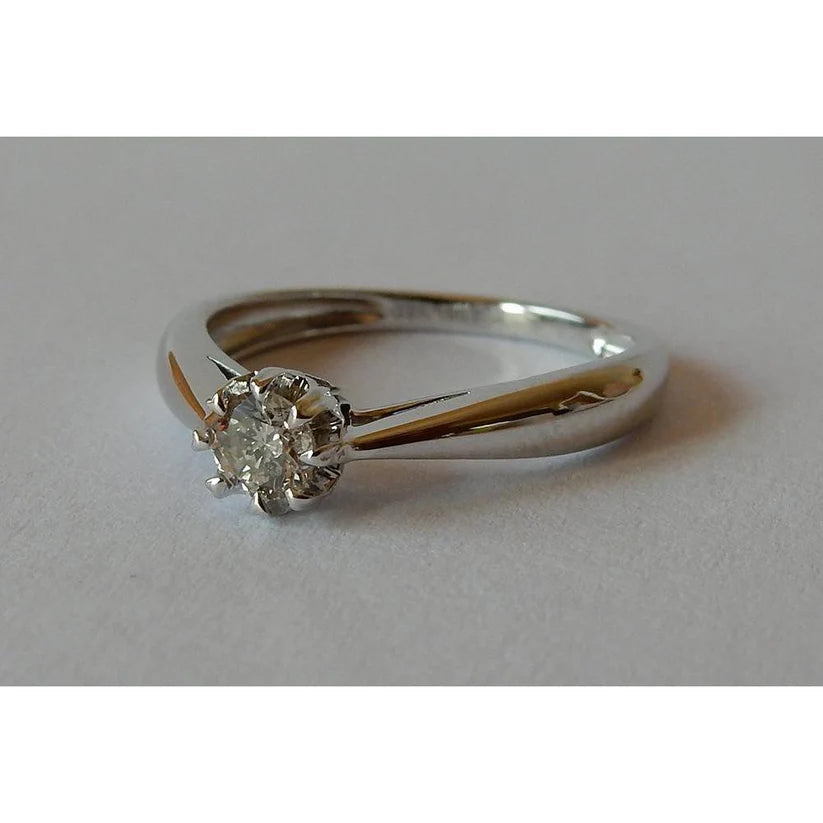 Solitär-Echte Diamant Ring 0.25 Karat 14K