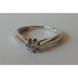 Solitär-Echte Diamant Ring 0.25 Karat Weißgold 14K