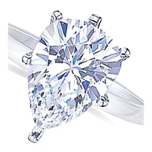 Solitär-Verlobungsring Mit 2.50 Karat Echt Diamant im Birnenschliff 14K