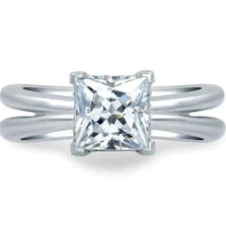 Solitär-Verlobungsring Mit Echt Diamanten im Prinzessschliff Von 2,50 Karat, 4 Krappen
