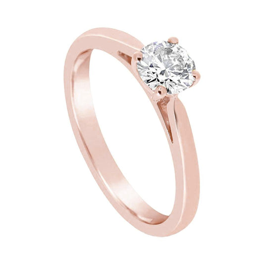 Verlobungsring Mit Rundem Natürliche Diamanten Aus Roségold Mit 2 Karat Neu