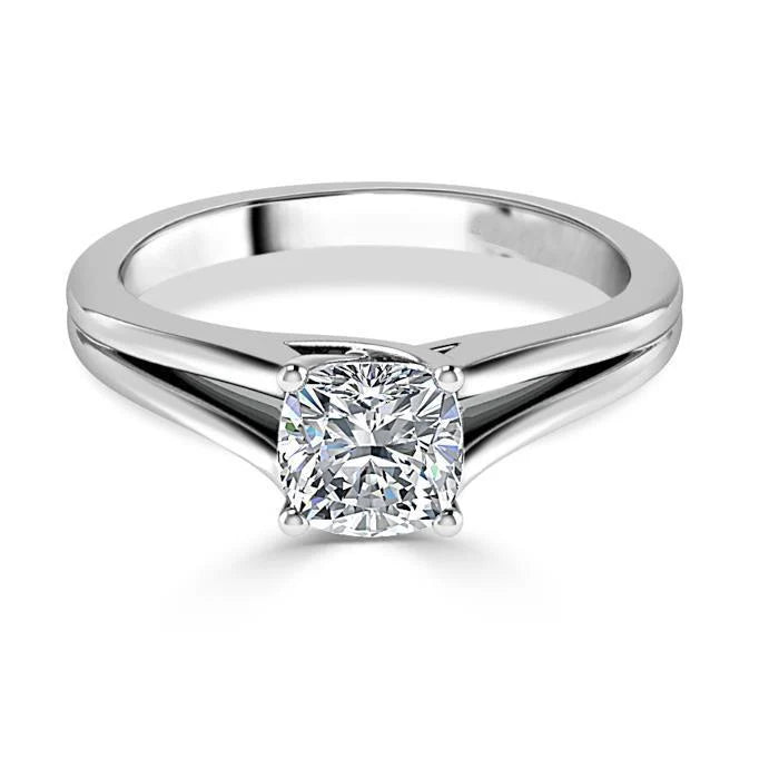 Verlobungsring Mit Solitär-Echte Diamant im Kissenschliff 1.75 Ct Weißgold 14K