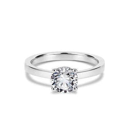 Weißgold 14K Solitär Brillantschliff 2 Kt. Echte Diamant Jubiläumsring