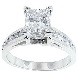 1.50 ct. Diamantring aus massivem Weißgold 14K Solitär mit Akzenten