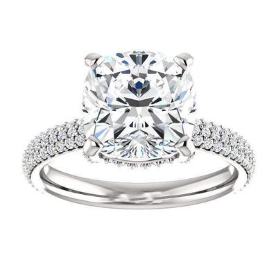4.50 Ct. Damen Kissen Echte Diamant Jubiläumsring 14K Weißgold