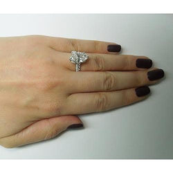 5 Karat Ovaler Und Runder Echt Diamant Ring Mit Akzentschmuck