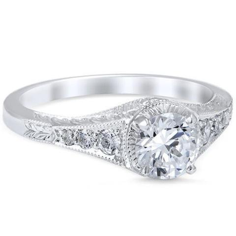 Echte Diamant-Antik-Stil-Verlobungsring 2.40 Karat Weißgold 14K
