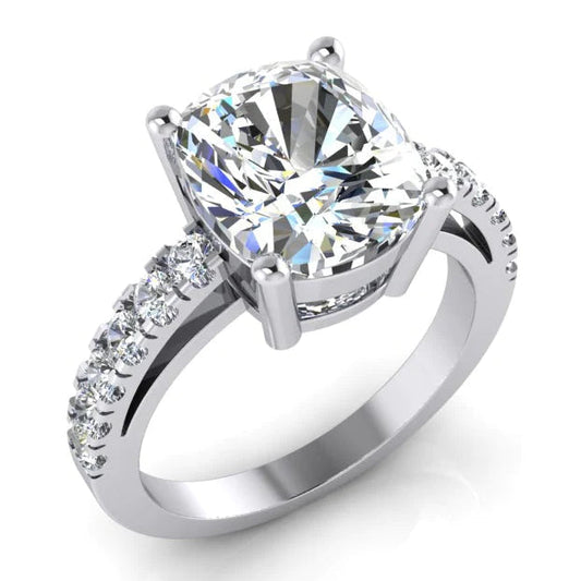 Echte Diamant Ring Kissen Mit Seitlichen Steinen
