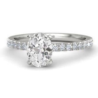 Ovaler Und Runder Echte Diamant-Verlobungsring Mit 3.25 Karat Neu