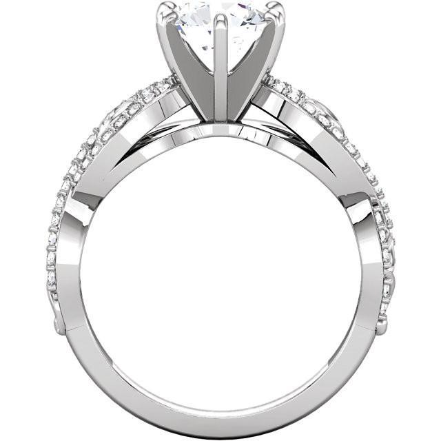 Solitär mit Akzenten 2,11 Karat runder Diamant Fancy Ring WG 14K