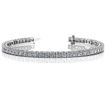 10.40 Ct Prinzessin Schliff Natürliche Diamant Damen Tennisarmband Weißgold