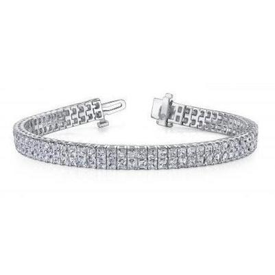 14 Ct. FunkelndF Unkelnd Prinzessin Brillantschliff Echte Diamant Tennisarmband WG 14K