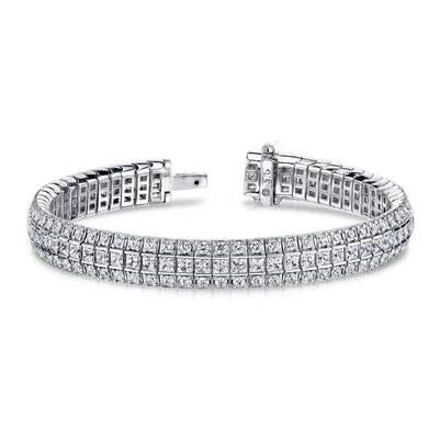 15 Karat Prinzessin Und Natürliche Diamanten im Rundschliff Exquisites klassisches Armband