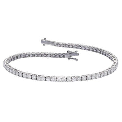 4,20 Karat Krappenbesatz Echt Diamanten Damen Tennisarmband Weißgold