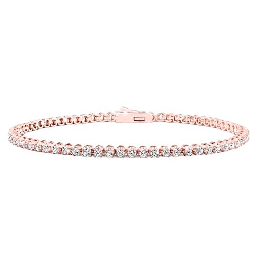 5.30 Rundes Echte Diamant Tennisarmband Roségold 14K Neu