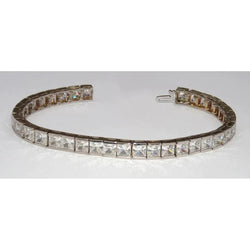 9 Karat Prinzessinnen-Echte Diamant-Tennisarmband WG 14K Personalisiert