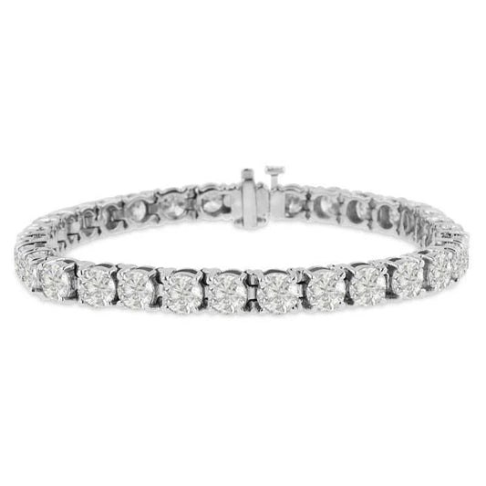 9.60 Karat Rundschliff funkelnde Echt Diamanten Armband 14K Weißgold