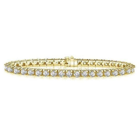 Brillantschliff 12.80 Ct Krappenbesatz Natürliche Diamanten Armband YG 14K