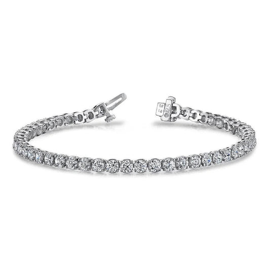 Damen Tennisarmband 5,72 Ct Echt Diamanten im Rundschliff Krappenfassung