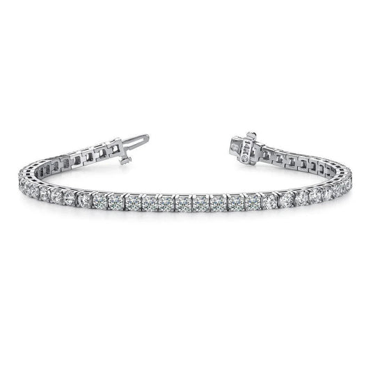 Echt Wunderschönes Damen Tennis Armband Aus Weißgold Mit 6,72 Ct Diamanten im Rundschliff