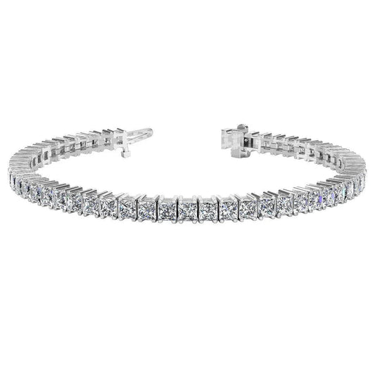 Krappenfassung Prinzessin Echte DiamantTennis Armband Weißgold 11 Karat