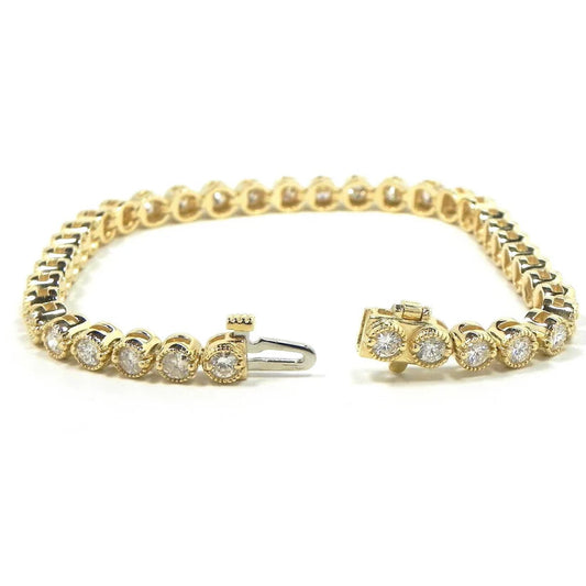 Natürliche 5.70 Karat Tennis Armband 38 Steine Gelbgold 14K