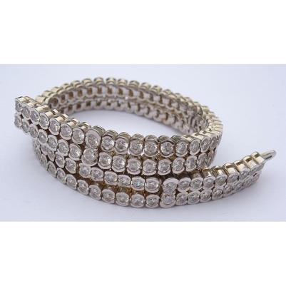 Natürliche Diamant-Teppich-Tennis-Armband Mit Runder Lünette 7,20 Karat