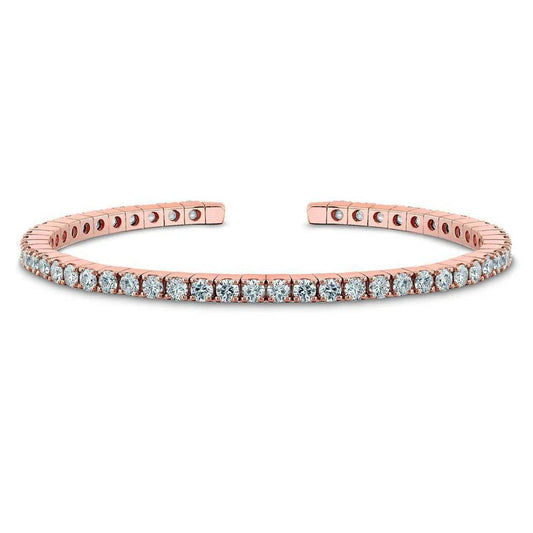 Rose Gold 14K Rundschliff 7.80 Karat Echte Diamanten Tennisarmband