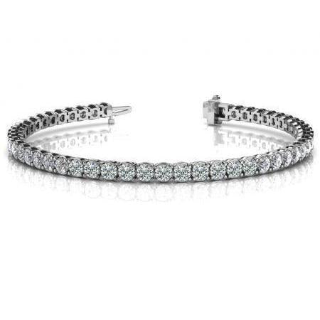 Runder Echt Diamant Tennisarmband 6 Karat Weißgold 14K