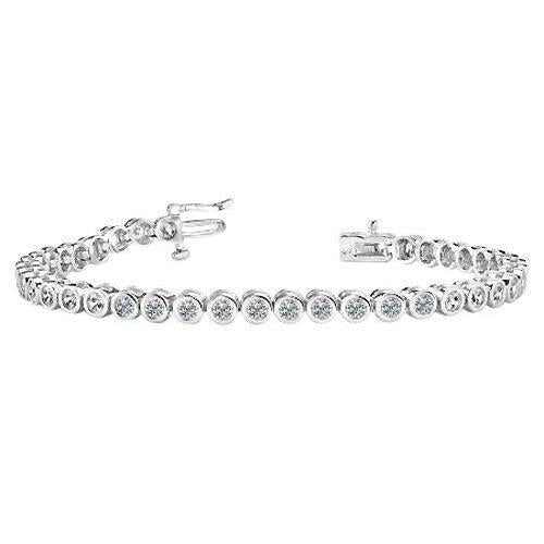 Rundes Brillantschliff Natürliche Diamant Damen Tennisarmband 4.80 Karat WG 14K