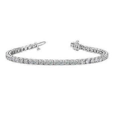 Rundes Natürliche Diamant-Tennisarmband Zinken-Set WG 14K 10.08 Karat