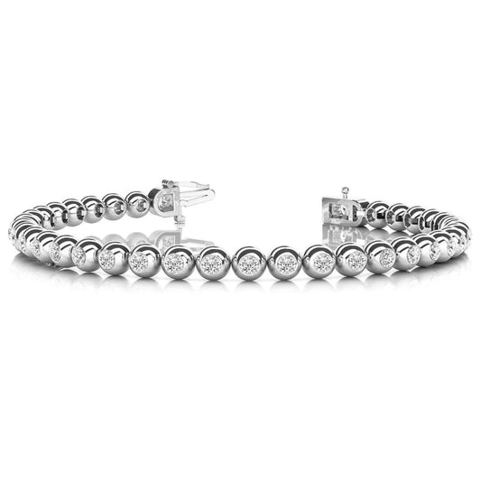 Rundschliff Lünette Set 7,60 Karat Echte Diamanten Armband 14K Weißgold