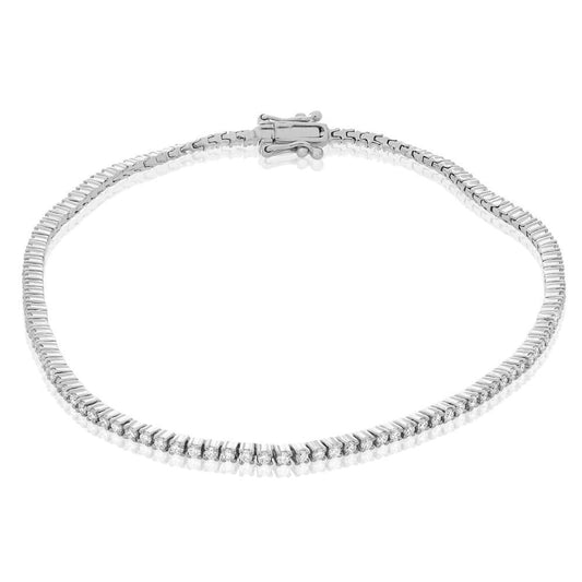 Sparkling Brilliant Cut 4 Karat Natürliche Diamanten Damen Armband WG 14K