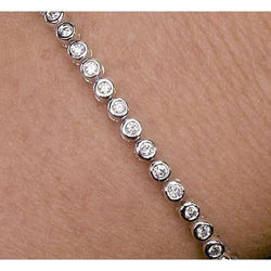 Tennis Echt Diamant Armband 4 Karat Lünette Set Schmuck F Vs1