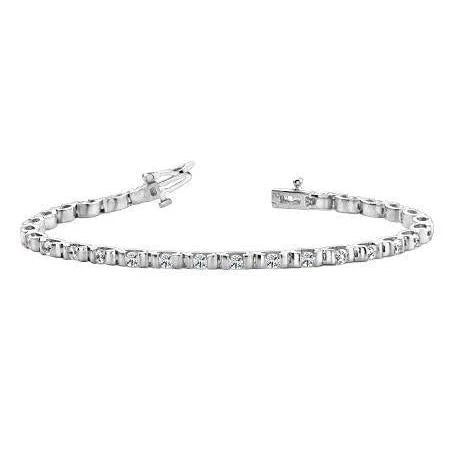 Tennisarmband Damen 3 Karat Runde Echt Diamanten im Brillantschliff